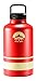 64oz Stainless Steel Growler and Wide Mouth Water Bottle by Pine Sky - 2 Lid Package (64 oz, Campfire Red)