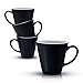 Gifffted Espresso Cups, Porcelain Coffee Shot Cups, 3 Ounce, 90 Milliliter, Ceramic, Black, Set of 4