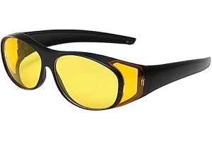 CAUAOA Night Driving Glasses for Men Women Anti Glare HD Polarized Yellow Tinted Night Vision Glasses for Driving, Adjustable Thermal Imaging Eyewear Glasses, Night Vision IR Glasses for Outdoor Riding