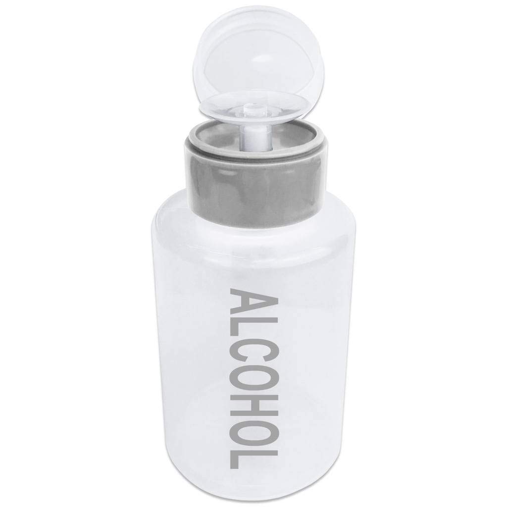 12 Oz Alcohol Labeled Liquid Push Down Pump Dispenser Bottle
