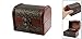 WIWAPLEX Wooden Jewelry Box, Retro Wood Handmade Box, Vintage Metal Lock Wooden Storage Box, Bronze Tone Embossed Flower Old Style Wooden Jewelry Box Case, Rustic Mini Box/Photography Props
