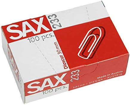 SAX 233 Paper Clips 30mm 100 in Box