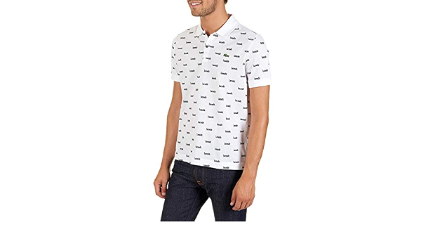 Lacoste Printed Polo Shirt White (S 