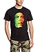 Bob Marley Men's Face Rasta Tri-Color T-Shirt, Black, XL