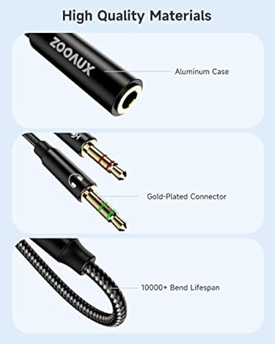 Chargeworx Headphone Jack Splitter Headphone Splitter Mic