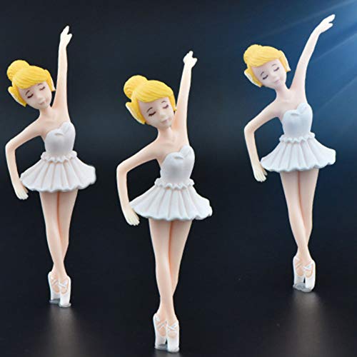 HYSTYLE 4 Pcs Dancing Ballerina Girl Figurine, Miniature Ballerina Girl Figure Collection Playset Doll Toy, Ballerina Girl Cake Topper, Ballerina Girl Plant Pot Craft Dollhouse Decoration, Cake Decoration, Landscape Scenes