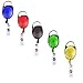 Blovess? Pack of 5 Different Colors Translucent Retractable Carabiner Reels for ID Badge Holders, Key Cards and ID Cards,Assorted Colors