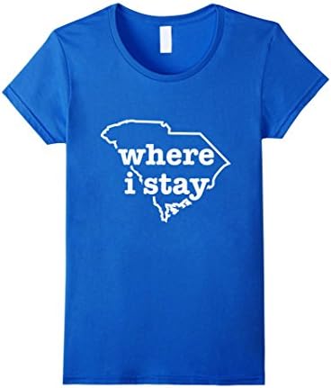 Women's Where I Stay South Carolina is My Home Shirt Medium Royal Blue