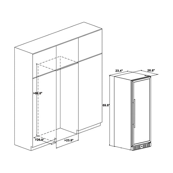 Kalamera-157-Bottle-Freestanding-Wine-Refrigerator-Stainless-Steel-triple-layered-Tempered-Glass-Door-Electronic-One-Touch-Control-with-LED-Display