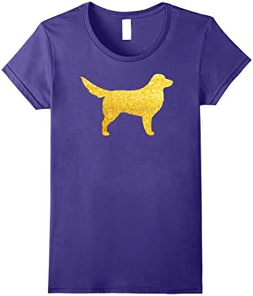 Womens NOVA SCOTIA DUCK TOLLING RETRIEVER Gold Glitter T-Shirt Small Purple