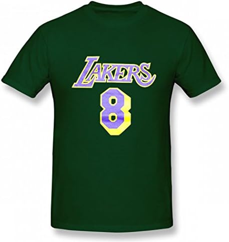 DiMLDG Kobe 8 Number Lakers Tshirt Printed Cotton T Shirts Tops Logo Tee Forest Green L