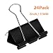 Coofficer Extra Large Binder Clips 2-Inch (24 Pack), Big Paper Clamps for Office Supplies, Black