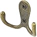 HOVEOX 20 Pcs Double Prong Robe Hook Wall Hook Hat and Jewelry Hooks Rustproof Double Towel/Coat Hanger Hardware Decorative Hook & 40 Pcs Screws & a Free Screwdriver, Bronze