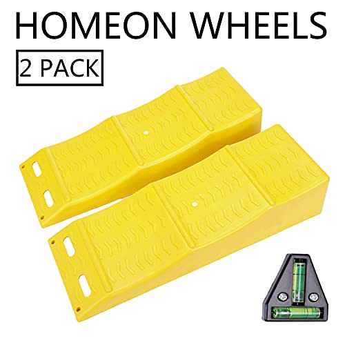 Homeon Wheels RV Leveling Blocks, Heavy Duty 3 Curved Camper Leveler