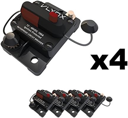 VLYNX QTY4 VCB100 AUTOMOTIVE 12V-48V 100 Amp Resettable THERMAL Fuse Circuit Breaker