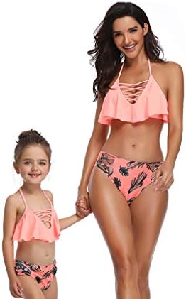 HUXINFEI Family Bathing Suits,Mother Girl Bikini,Swimsuit Mom And Daughter Swimsuits,Female Children Baby Kid Hollow Beach Swimwear,woman,M