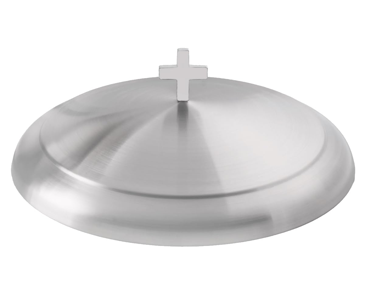 Mayur Exports Holy Communion Cup Tray Cover Stackable Stainless Steel Tray with 40-Hole Disk, Portable Holy Communion Trays for Churches- Silver Matte Finish