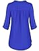 Misswor Womens Band Collar Roll/Short Sleeve Button Down Chiffon Blouse Shirt
