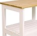 Catskill Craftsmen Utility Kitchen Cart/Microwave Stand, White Base with Natural Top
