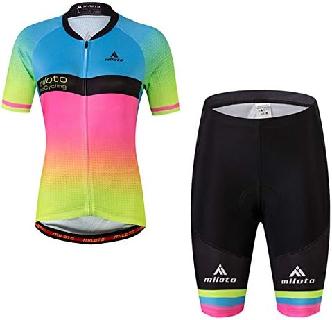 Women's Cycling Jersey Reflective Shirt Padded Shorts Set