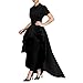 Goddessvan Women Short Sleeve High Low Peplum Dress Bodycon Party Club Asymmetrical Dress