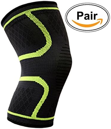 Sports Knee Sleeves Ultra Flex Knee Sleeve Brace knee Sports protectors Compression Sleeve Support for Running,Riding,Cross Training,Squats,Athletics,Jogging,Powerlifting,Gym Workout (Green, Large)