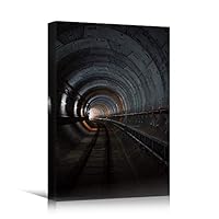 Canvas Wall Art Grey Tunnel Abstract Architecture & Maps Building Chic Home Office Photography - 12x18 inches