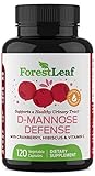 D-Mannose Defense Supplements (1000mg) - Safe, Natural Cleansing for Urinary Tract and Bladder Health- Helps Prevent UTI and Promotes Healthy Immune System and Gut Flora - 120 Capsules - By ForestLeaf