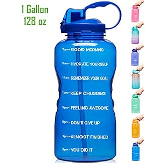 Venture Pal Motivational Water Bottle - 1 Gallon with Straw & Time Marker