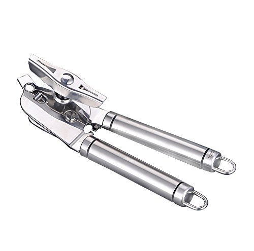 Kebley Stainless Steel Professional Can Opener Manual Food-safe Good Grips with Built-in Bottle Opener