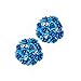 ManxiVoo Bohemia Rhinestone Rose Ear Stud Earrings Women Floral Earrings Jewelry Post Stud (Blue)