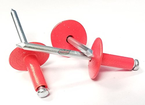 Racer's Speed Shop Red 3/16" Rivet Large Flange Aluminum Head Steel Mandrel Blind Pop Rivets 50 pk