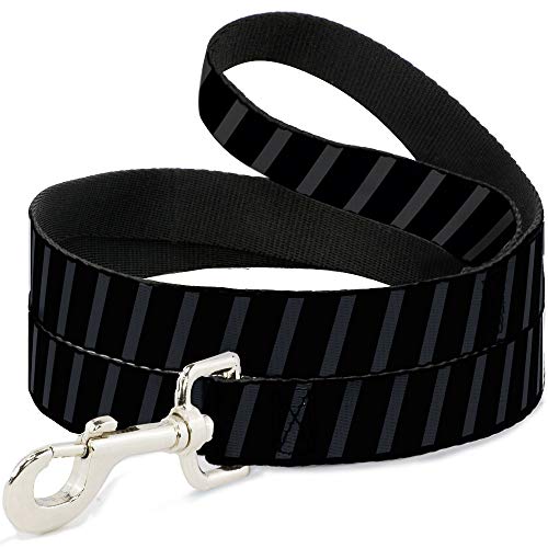 Dog Leash Diagonal Stripes Black Gray 6 Feet Long 0.5 Inch Wide