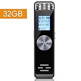 32GB Digital Voice Recorder, ADOKEY Audio Sound Recorder Portable MP3 Recorder Dictaphone for Meeting Lecture Rechargeable Recording Device Voice Activated Recorder with Playback for Interview