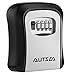 AUTSCA Key Box Wall-mounted Stainless Steel Key Safe Weatherproof 4 Digit Combination Suitable for Warehouse, Family
