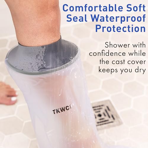 TKWC INC Water Proof Leg Cast Cover for Shower - Watertight Foot Protector (Half Leg (Soft))