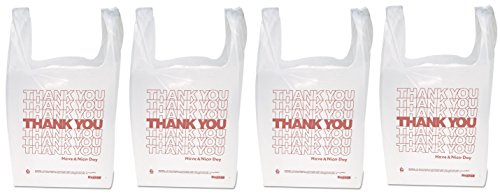 Inteplast Group THW1VAL Thank You Handled T-Shirt Bags, 11 1/2 x 21, Polyethylene, White (Case of 900) (4, 1Pack (900 Count)) - Thumbnail 3