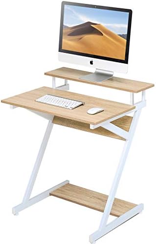 Fitueyes パソコンデスク Pcデスク 机 ラック付き モニターアーム取付対応 幅70cm 組立簡単 スリム 木製 オーク Cdww