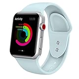 Yimzen Soft Silicone Sport iWatch Band Strap for Apple Watch Series 3 2 1 Sport & Edition 38mm S/M Turquoise