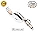 Miger 2PACK Retractable OTG Flat Charge and Sync 2-in-1 Cable with Lightning & micro USB connectors for iPhone 6, iPad, iPod Touch/5 Nano 7 on iOS9, Samsung and more