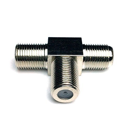 2 Pack CESS F-Type Female to Dual Female - T Type 3 Way RF Coax connector - F 3-Female (LW)