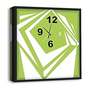 Canvas Wall Art Abstract Cute Clock Painting Artwork for Home Prints Framed - 12x12 inches