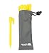 Plastic Stakes by BEARZ Outdoor. Small Tarp Stakes/ Tent Spikes for Sand, Lawn, Beach Blankets. Compact & Lightweight Tent Pegs with an Anchor. Safety Yellow (5.9″ Pack of 4)