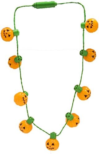 LED Light Up Halloween Pumpkin Jack O Lantern Necklace