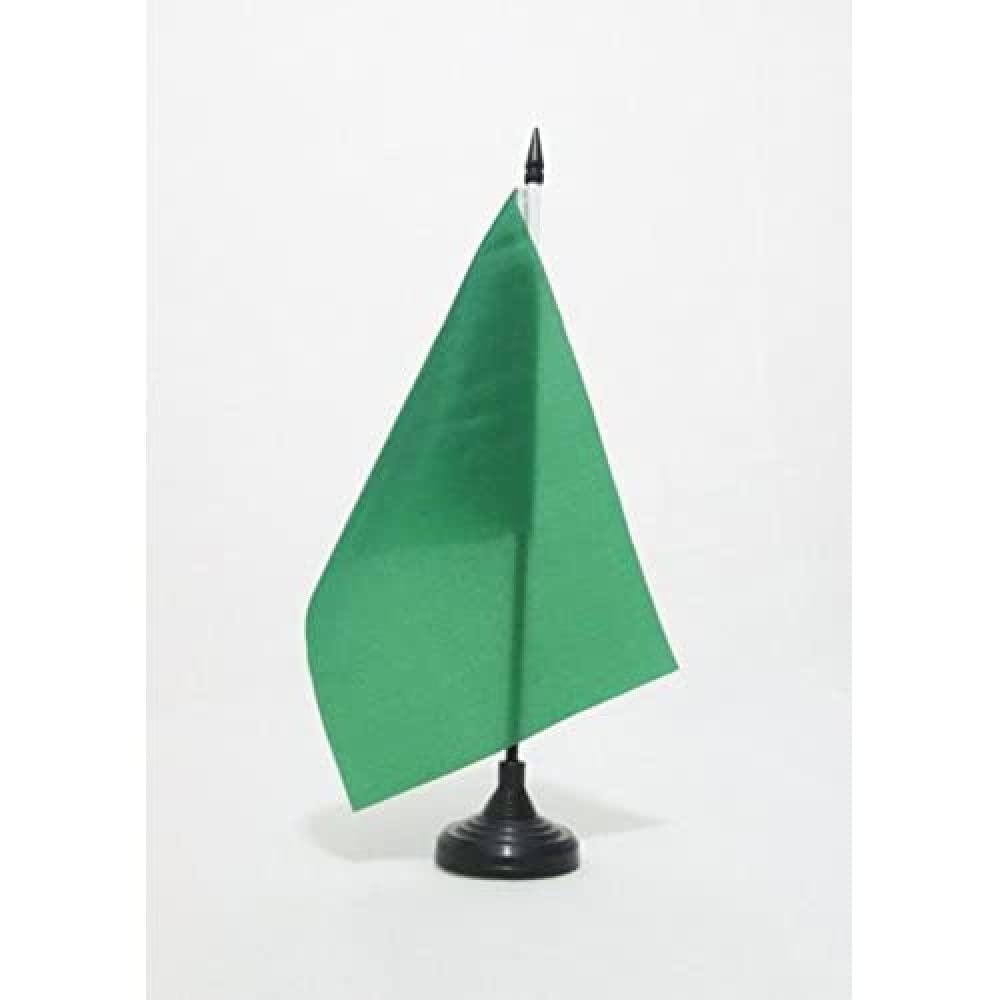 AZ FLAG Race officer green Table Flag 5'' x 8'' - Racing Office Decoration 100% Polyester 21 x 14 cm - Mini Desk Flag with Pole and Black Plastic Base