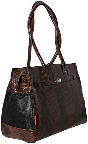 Bark n Bag Chocolate Patent Croco Monaco Tote