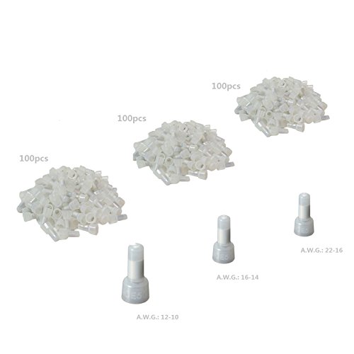 Farmunion 300pcs Closed End Cap 22-16/16-14/12-10 Gauge Closed End Crimp Terminals Connectors Kit