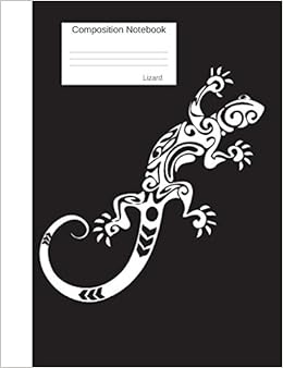 Composition Notebook Lizard: College Ruled Book to write in for school, take notes, for kids, students, teachers, homeschool, white Lizard Cover