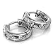 Silver Bay Swarovski Earrings for Women and Girls Sterling Silver 925 Small Thick Huggie Hoop Rhodium Plated in a Gift Box