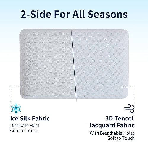 Hcore Ultra Thin Pillow 3.25" Stomach Sleeping, Slim Pillow for Side